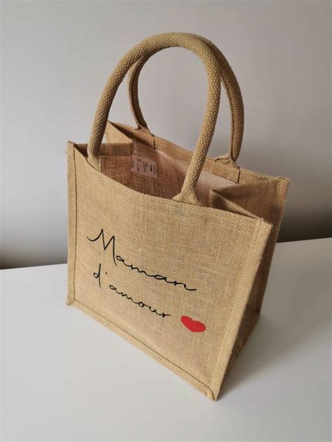 Sac Cabas Personnalis En Toile De Jute Collection Maman Etsy De