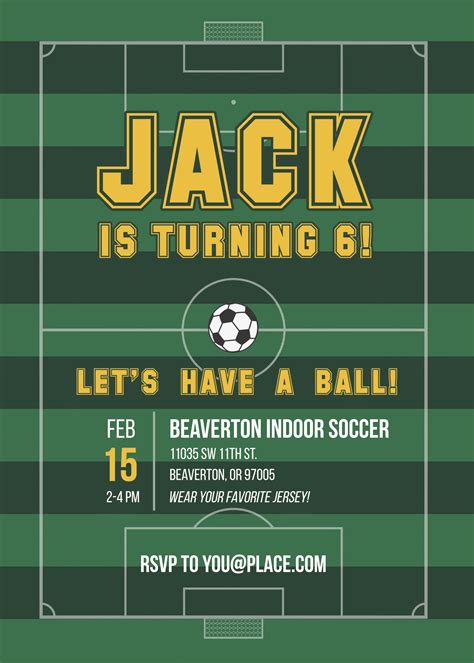 Soccer Birthday Party Invitation Etsy