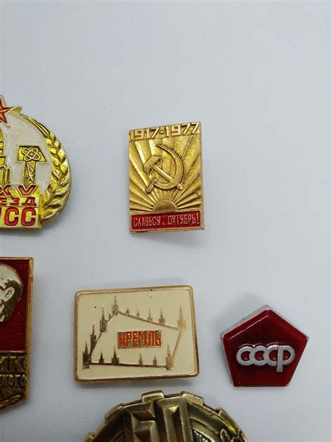 Various Soviet Pins With The Ussr Symbols Set Of Soviet Union Etsy