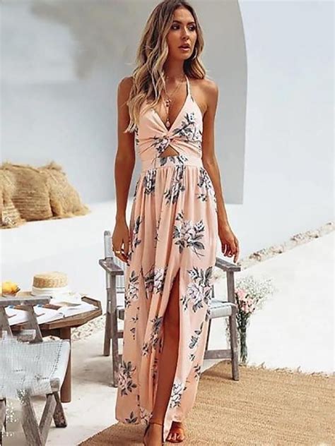 Halter Dress Summer Beach Maxi Dress Long Maxi Dress The Dress Beach Vacation Dresses