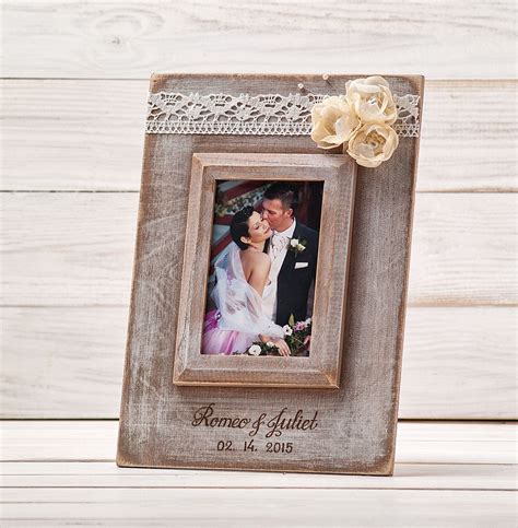 Personalized Wedding Frame Rustic Wedding Picture Photo Frame