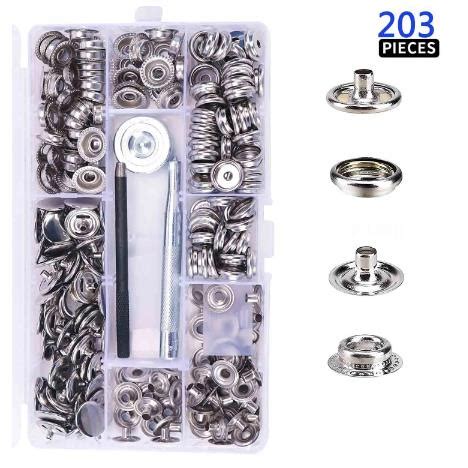 Set Press Button Mm Stainless Steel Snap Fastener Kit With Pcs