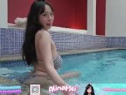 Japanese With Big Boobs Fucked In The Pool And Gets A Creampie Asian Tight Pussy Wmaf Xxx