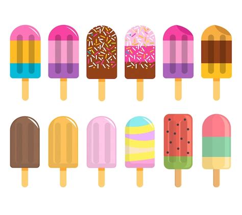 Conjunto Vectorial De Helados Vector Premium