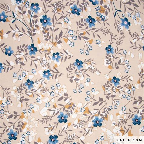 Oxford Autumn Flowers Twill Viscose Fabric Autumn Winter Katia