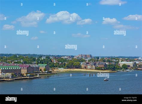 Old Town Alexandria waterfront in Virginia, USA. A river waterfront of ...