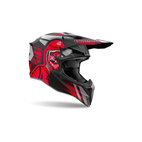 Casque Airoh Wraaap Cyber Red Matt Casques Moto Tout Terrain Homme