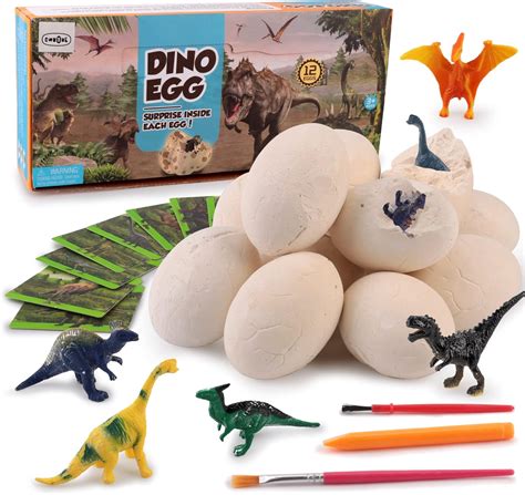 Amazon OWNONE 1 Dinosaur Eggs Excavation 12 Pack Dino Eggs Dig