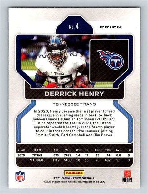 Derrick Henry Panini Prizm Green Titans Alabama B S Ebay