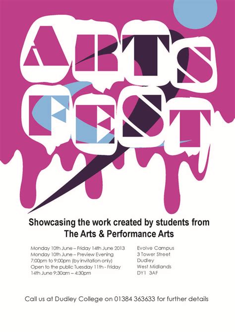 My Poster Design For The Colleges Annual Arts Festival Graphic