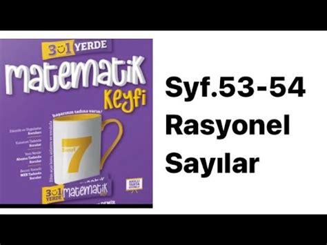 7 SINIF 3 Ü 1 YERDE MATEMATİK S 53 54 RASYONEL SAYILARI SIRALAMA