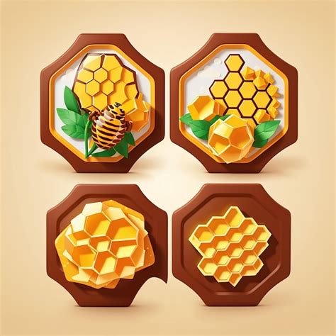 Premium Photo | Honey comb cartoon vector icon illustration food nature icon concept isolated ...