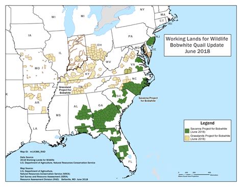 WLFW Quail Map Original — Northern Bobwhite Quail