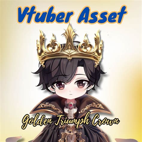 Vtuber Asset Golden Triumph Crown King Crown Stream Decoration Vtuber Background Twitch