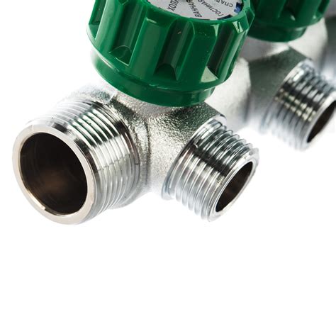 Коллектор FAR 3/4"х1/2" 4 выхода под плоскую прокладку хромированный с ...