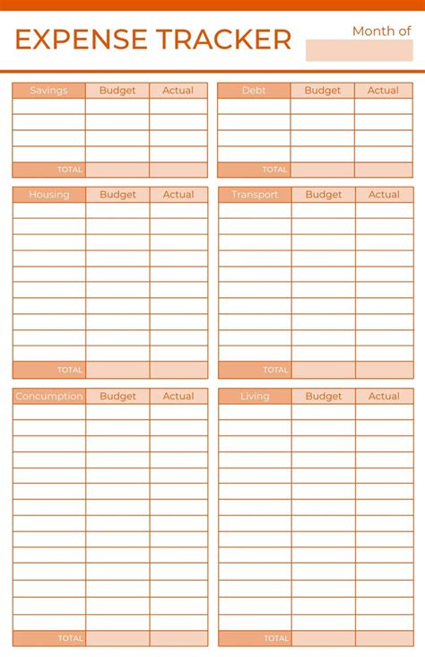 expense tracker  category printable  budget empire
