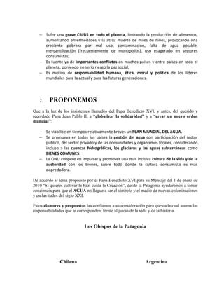 Carta De Los Obispos Patagonia Pdf