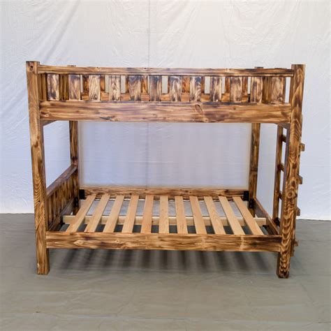 Torched Farmhouse Solid Wood Bunk Beds Handcrafted Solid Wood