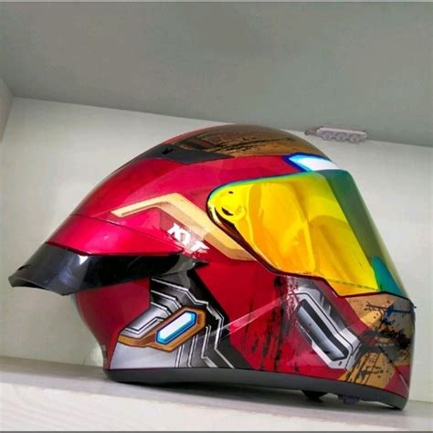 Jual Helm Full Face Kyt Tt Course Iron Man Paket Ganteng Xavier