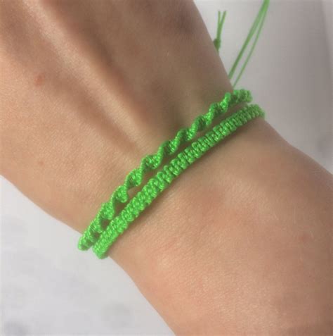 Neon Green Friendship Bracelets Neon Green Macrame Bracelets