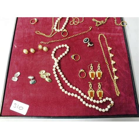 Velvet Jewellery Display And Jewellery Including Necklaces Earrings