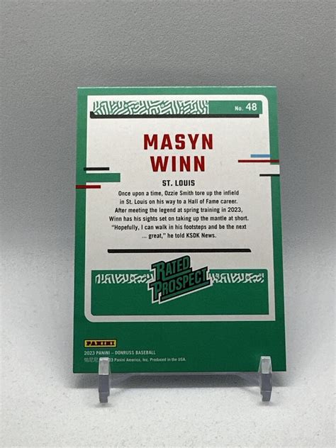 Panini Donruss Masyn Winn Rated Prospect Season Stat Line