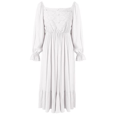 Baywell Womens Victorian Nightgown Sleepwear Long Sleeve Square Neck