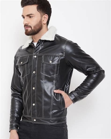 Buy Fugazee Fur Collar Faux Leather Jacket Online At Bewakoof