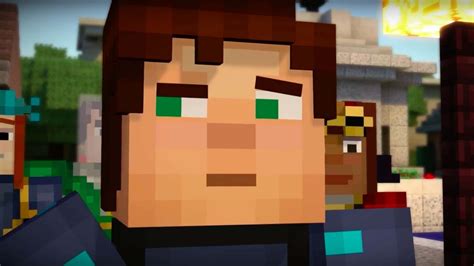 Download Intense Minecraft Story Mode Adventure Scene Wallpaper