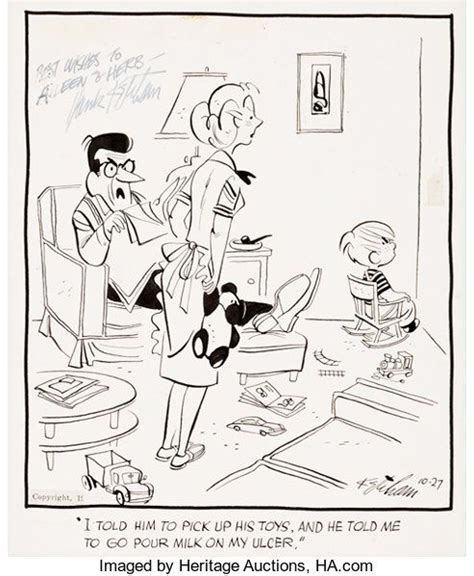 Hank Ketcham Dennis The Menace Daily Comic Strip Original Art Dated