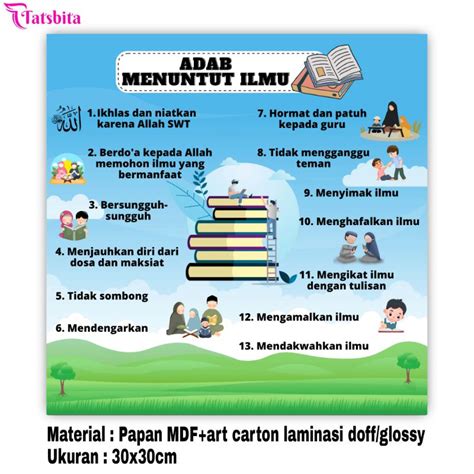 Jual Tatsbita Pajangan Hiasan Dinding Dekorasi Wall Decor Adab Menuntut