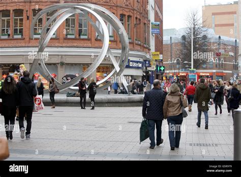 A General View Of Shoppers In Belfast City Centre Hi Res Stock