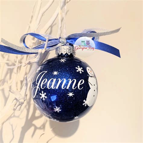 Snowman Christmas Bauble Snowman Bauble Personalised - Etsy Ireland