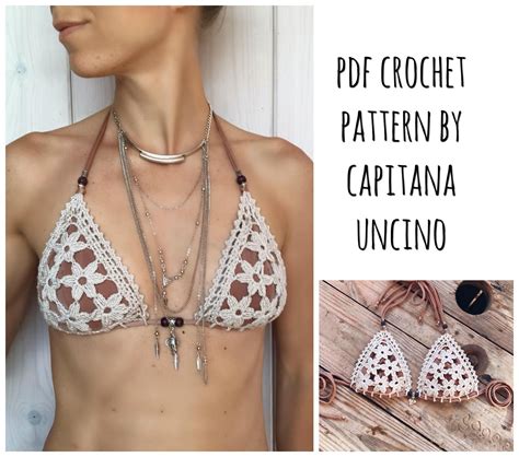 Pdf File For Crochet Pattern Coralia Crochet Bikini Top Sizes Xs L Top