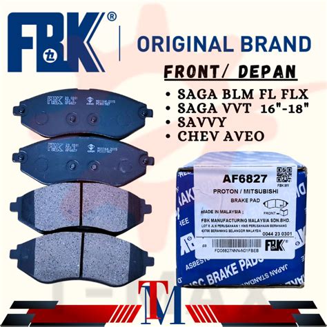 FBK Brake Pad Front Depan Proton Saga BLM FL FLX New VVT Saga 2016