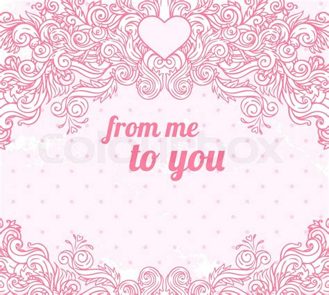 Vintage valentine frame in vector | Stock vector | Colourbox