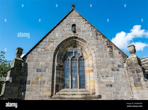 Exterior Of Corstorphine Old Parish Church With Stained Glass Window