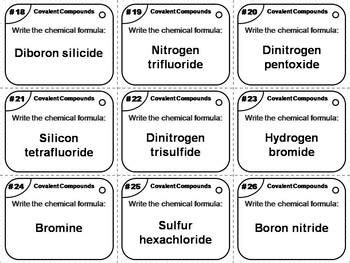 Naming Covalent Compounds Task Cards By Science Spot Tpt