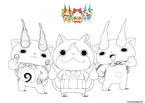 Coloriage Yo Kai Watch 3 Dessin Yokai Watch à imprimer