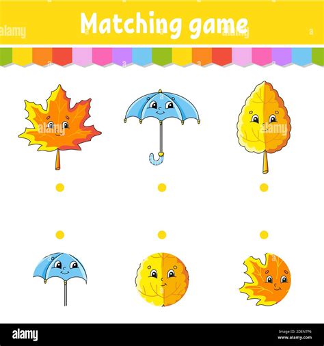 Matching Game For Kids Education Developing Worksheet Draw A Line