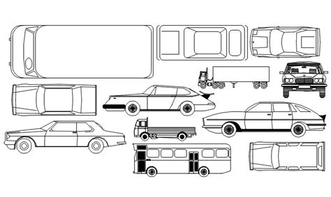 Vehicle blocks in detail AutoCAD drawing, CAD file, dwg file - Cadbull