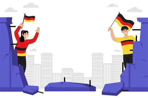 Free Vector | Flat fall of the berlin wall background