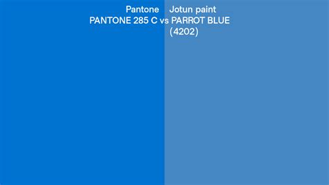 Pantone 285 C Vs Jotun Paint Parrot Blue 4202 Side By Side Comparison