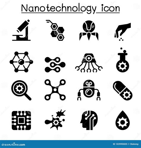 Nanotechnology Icon Set Stock Illustration Illustration Of Electronic