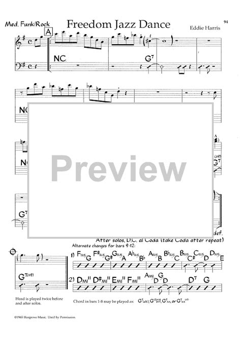 Freedom Jazz Dance Eb Instruments Sheet Music For Lead Sheet Sheet