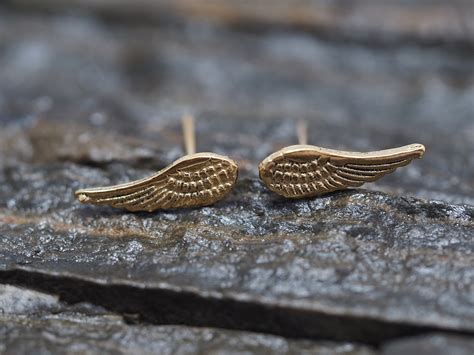 Angel Wing Stud Earrings Silver Tiny Angel Wing Etsy