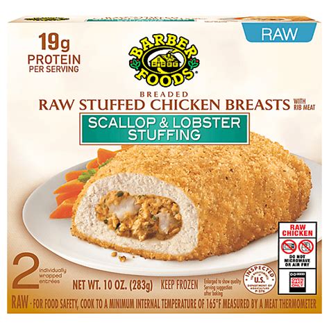 Barber Foods Stuffed Chicken Breasts Raw Scallop Lobster Stuffing