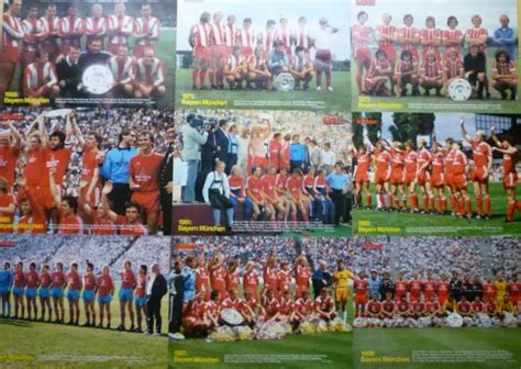 9 MEISTERPOSTER FC Bayern München deutscher Meister 1969 1989 EUR 2