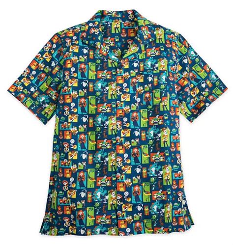 Disney Button Up Shirt For Men Pixar World Of Pixar