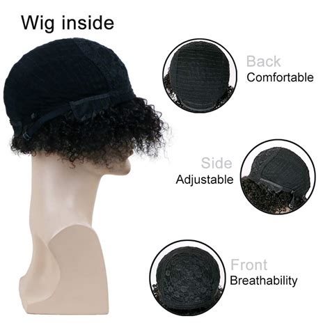 Becus 8inch Afro Wig For Black Men Short Kinky Curly 100 Human Hair